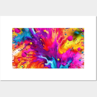 Abstract paint splats Posters and Art